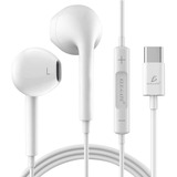 Audifonos Manos Libres Usb Tipo C Ele-gate Ear.20 Cable 1.2m Color Blanco