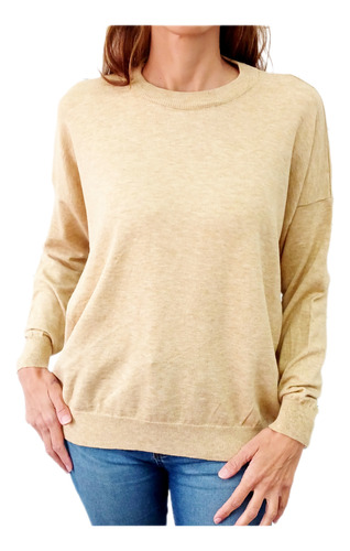 Sweater Básico Amplio Liso - Mujer