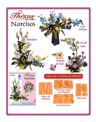 Moldes Para Flores De Foamy Narcisos Con 4 Pares De Moldes