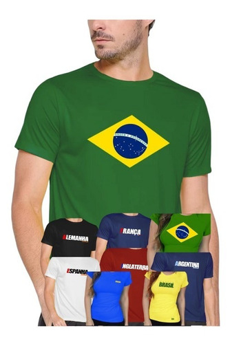 Camiseta Camisa Do Brasil E Seleções Copa Masculina Feminina