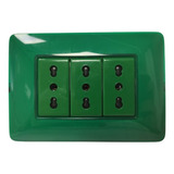 Enchufe Triple 10 Y 16a Verde Bticino Matix 