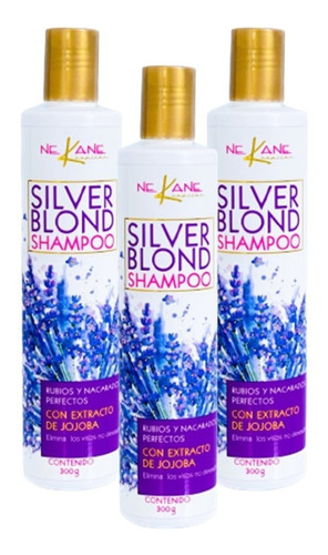 Kit 3 Shampoo Matizador Violeta Silver Nekane 300g Sin Sal