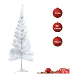 Pinheiro Árvore Natal 144 Galhos 1,20m Grande Branca Simples