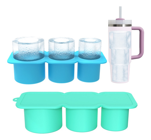 Moldes De Silicona Para Hielo Con Tapa Para Vasos Stanley