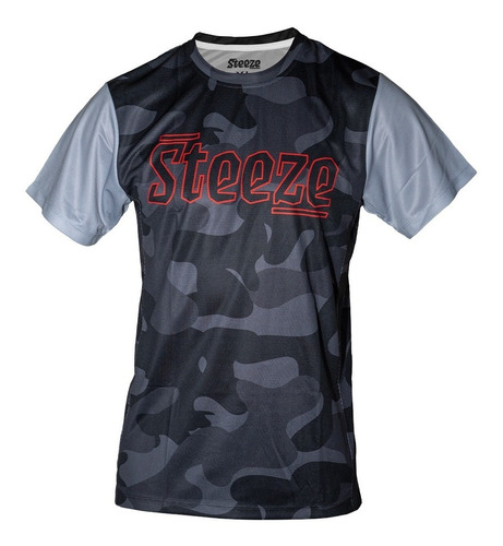 Polera Steeze, Enduro Mtb, Manga Corta  Black Camo