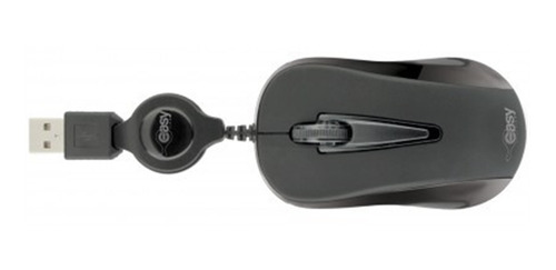 Mouse Óptico Easy Line El-993346 Usb Cable Retráctil Negro