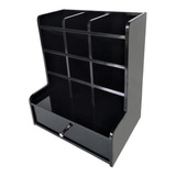 Organizador De Canetas Para Mesa Home Office Multiuso Preto 