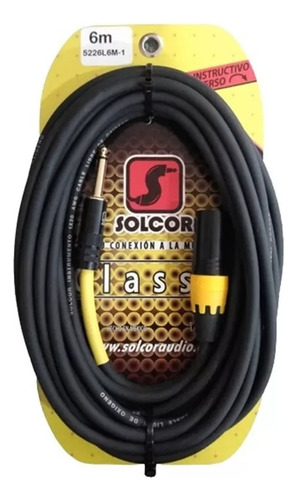 Cable Plastico Xlr Macho A Plug 6.3  De 6 Metro Solcor