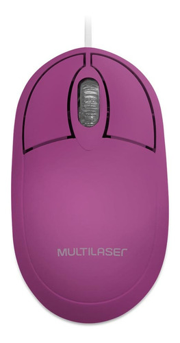 Mouse Classic Óptico 1200dpi Rosa Usb Multilaser - Mo304