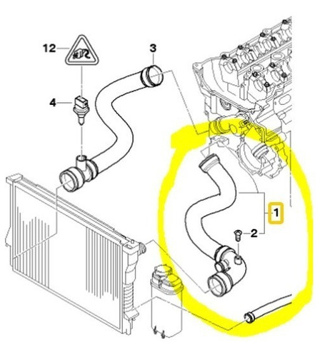 Manguera Radiador Superior Bmw Serie 3 E46 17127510952 Foto 6