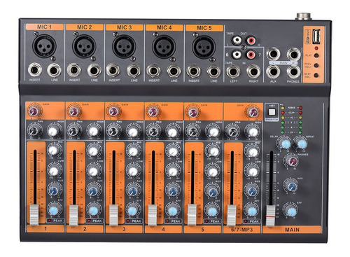 Consola Mezcladora De Sonido Portátil De 7 Canales Oferta E