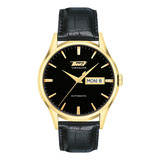 Reloj Hombre Tissot T019.430.36.051.01 Heritage Correa Negro Bisel Dorado Fondo Negro