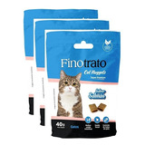 Kit 3 Petisco Finotrato Cat Nuggets Bolas De Pelo Salmão 40g