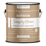 Pintura Látex Para Pared Simply Home 3,785 L Rust Oleum Color Beige Catedral Semi Mate