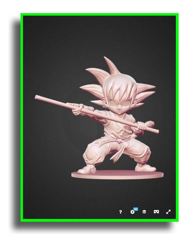 Action Figure Dragon Ball Z Stl Kid Son Goku Bastão