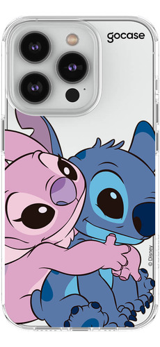 Capa Gocase Slim Disney Stitch E Angel Abraço Para iPhone