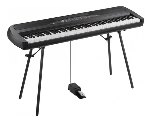 Piano Digital 88 Teclas Korg Sp280 + Pedal + Soporte Color Negro