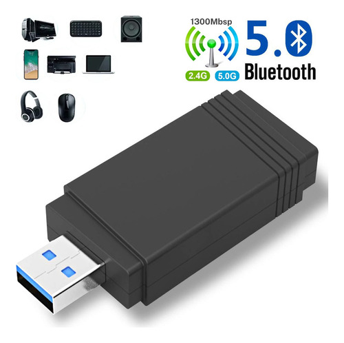 Antena Wifi Usb 1300 Mbps Adaptador Bluetooth Receptor Wifi