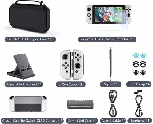 Para Nintendo Switch Oled 17 En 1 Caja De Kit De Accesorios