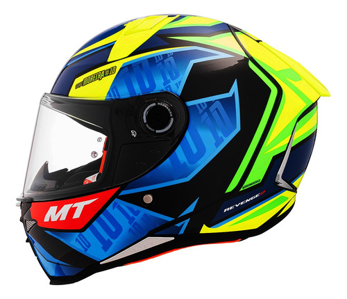 Casco Moto Integral Mt Revenge 2 S Moreira A7 Brillo Teomoto