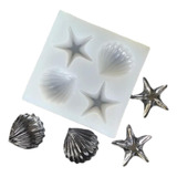 *molde Silicon Estrellas Conchas Mar Fondant Pasta Resina