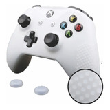 2 Funda Silicón Blanca+regalo 4 Stick Para Control Xbox One