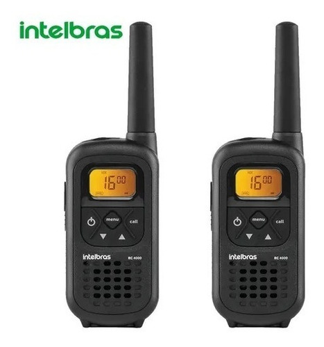 Kit 2 Rádio Comunicador Intelbras Rc4002 Walkie Talkie Preto
