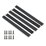 5 Pcs Cajón Oculto Tiradores Mailla Negro 40cm Con Tornillos