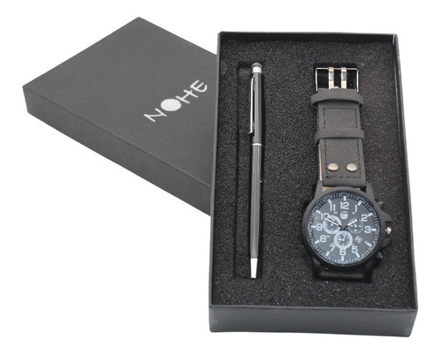 Reloj Hombre, Estuche, Set De Regalo, Pluma Elegante