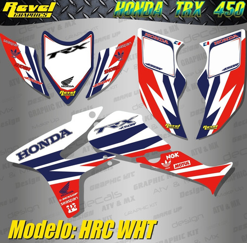 Kit Calcos Gráfica Honda Trx 450 R 04-05 - Mate Grueso!