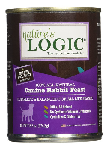 Natures Logic Conejo Enlatado Para Perros, 12 A 11.2 Oz.