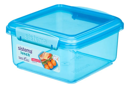 Contenedor Plástico Para Alimentos 1,2 Lts Sistema Comida Color Celeste