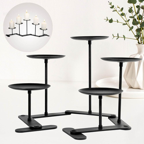 Candelabro Ajustable: Candelabro De Chimenea De Hierro Negro