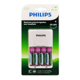Carregador De Pilhas Philips Com 4 Aa Recarregáveis 2450 Nfe