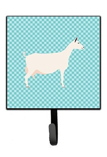 Gancho De Pared Caroline's Treasures Saanen Goat Blue Check,