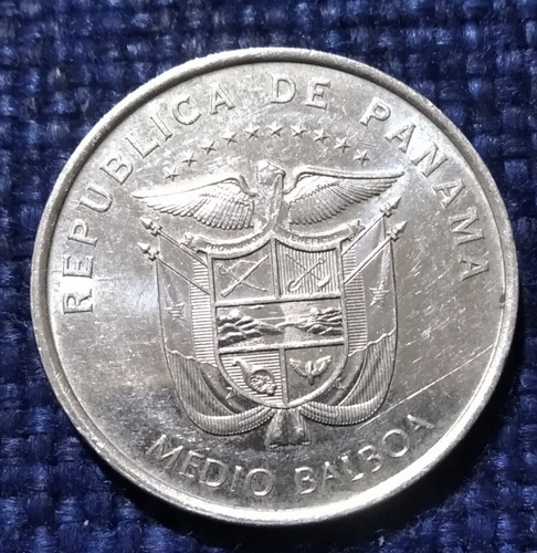 Moneda De Medio Balboa Del Año 2018, Excelente Estado 