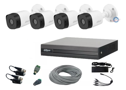 Kit Circuito Cerrado 4 Cámaras Cctv Dahua 100m Utp 160 Gb 