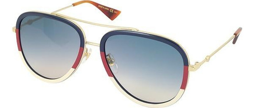 Gucci Gg0062s 013 Aviator Gota Piloto Azul Blanco