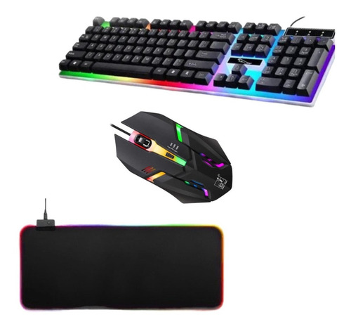 Pack Gamer Plata Mouse Rgb C/cable+mousepad Rgb+teclado G21