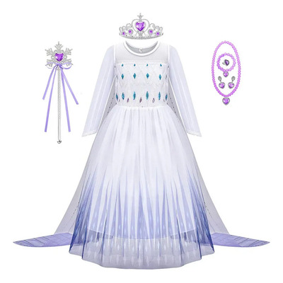 Vestido Disfraz Blanco Elsa Blanco Frozen 2 Fiesta Frozen 2 | Meses sin interés