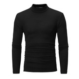 X Chamarra Hombre Color Turtleneck Playera Manga Larga Top