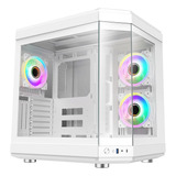 Gabinete Gamer Liketec Unreal Snow Lateral Vidro - Branco