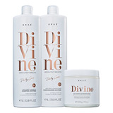  Kit Braé Divine Shampoo E Condicionador 1l + Máscara 500g