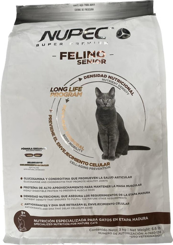 Alimento Para Gato Nupec Super Premium Felino Senior 3kg