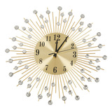 Reloj De Pared Con Diamantes, Decorativo, Redondo, De Metal