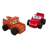 Carro De Madera Rayo Mcqueen Y Mate Para Niños 