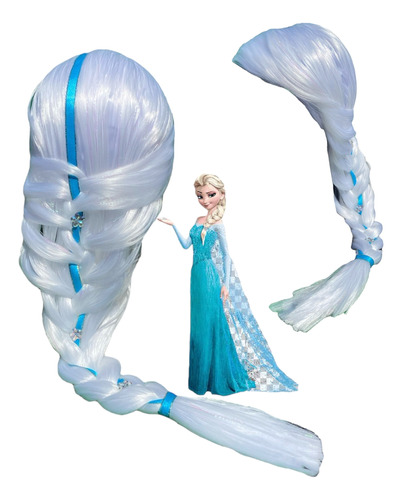 Peluca Elsa Frozen Princesa Disney Blanca Niña
