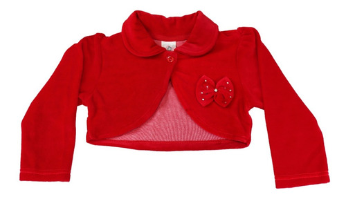 Oferta Bolero Menina Festa Luxo Infantil Vermelho 1 Ao 3