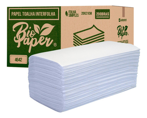 Papel Toalha Interfolha Branco - Biodegradável - 600 Folhas