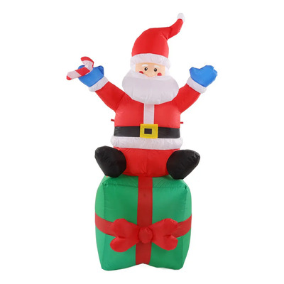 Xs A * Mc Santa Claus Inflable Sentado En Caja Regalo | Meses sin interés